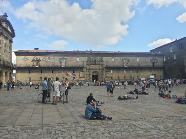 Ambiente de la plaza del Obradoiro